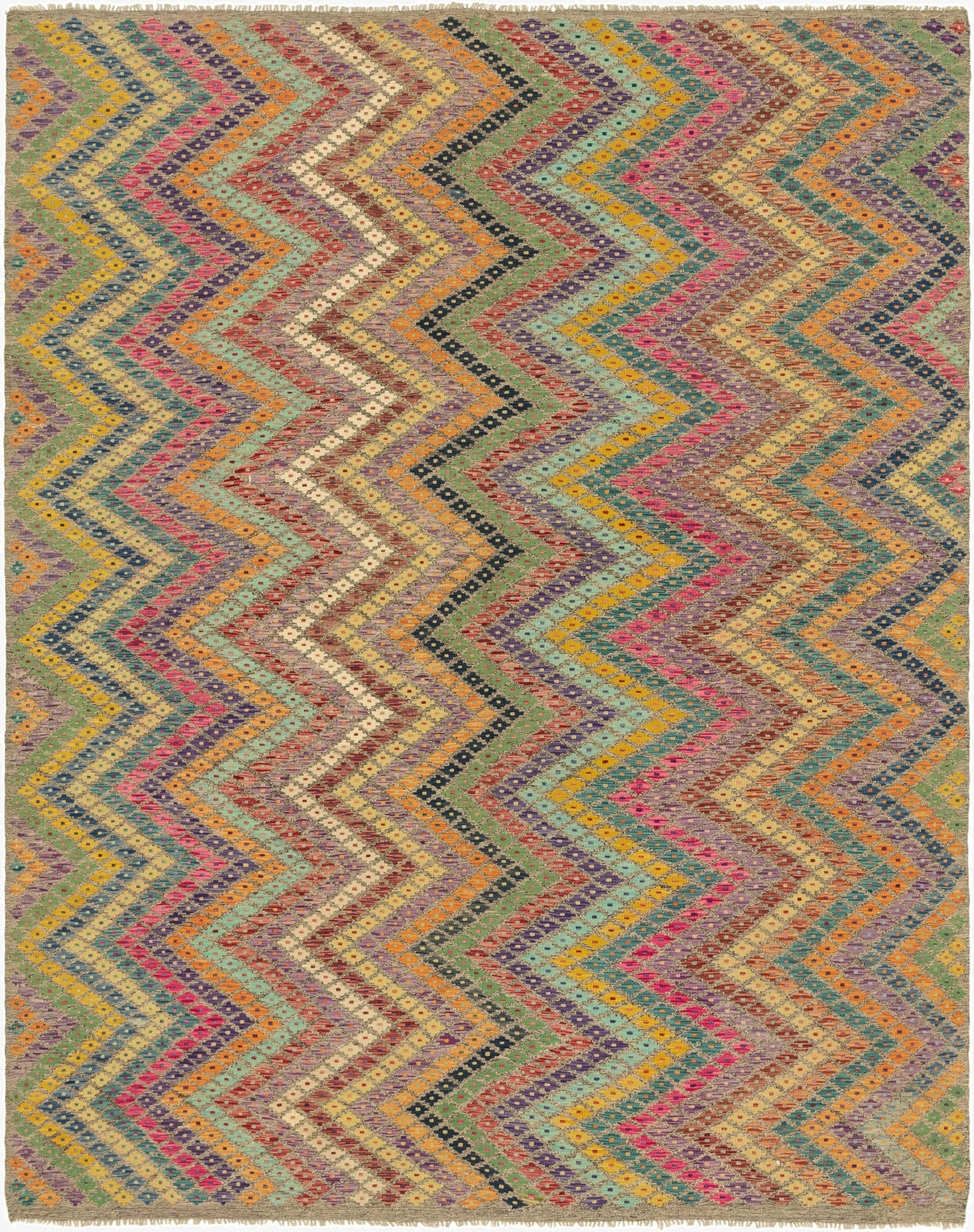 Primary image 8' 8 x 11' 2  Hand Woven Kilim Modern Wool Rug
