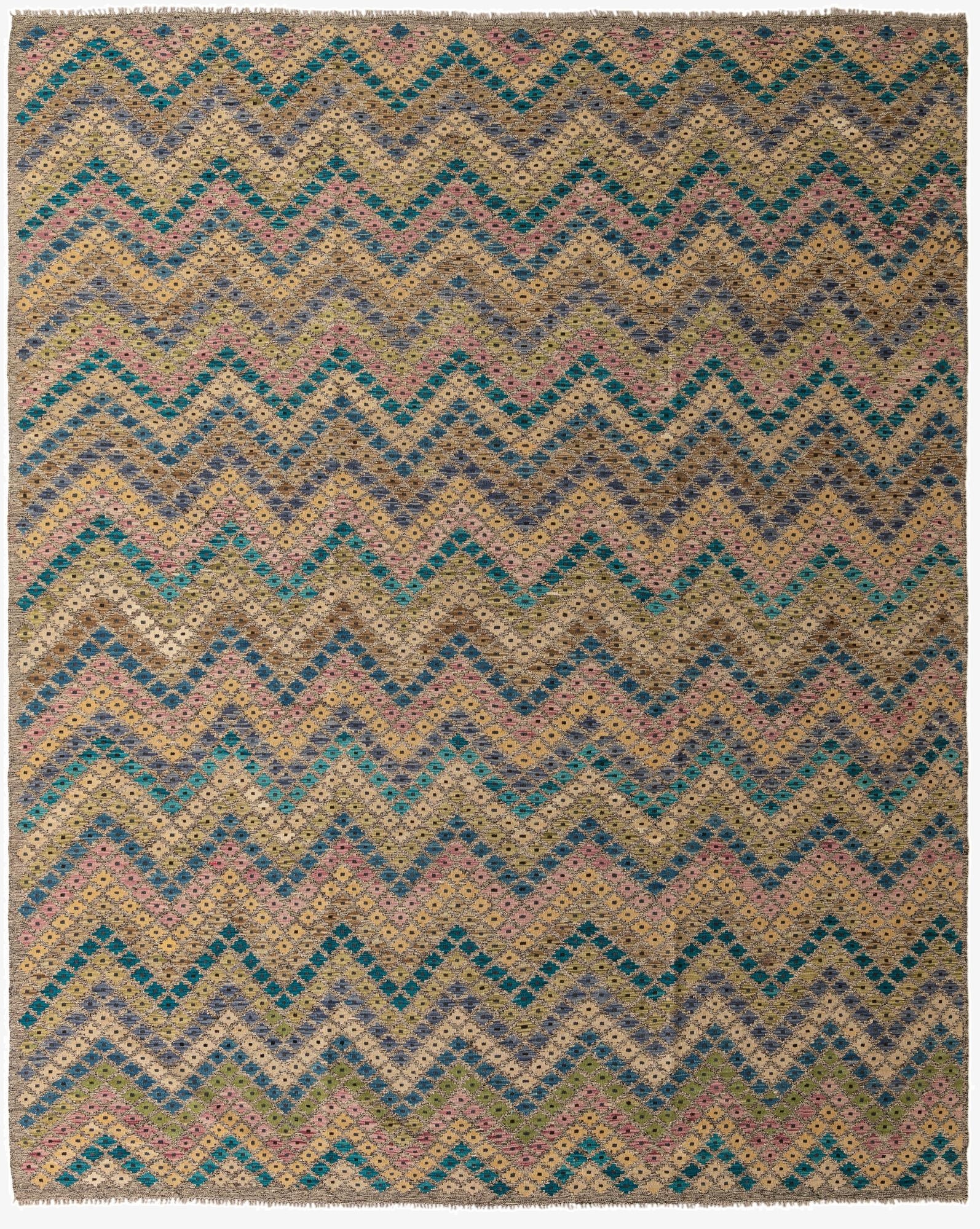 10' 4 x 12' 10  Hand Woven Kilim Modern Wool Rug