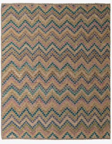 10' 4 x 12' 10 Hand Woven Kilim Modern Wool Rug