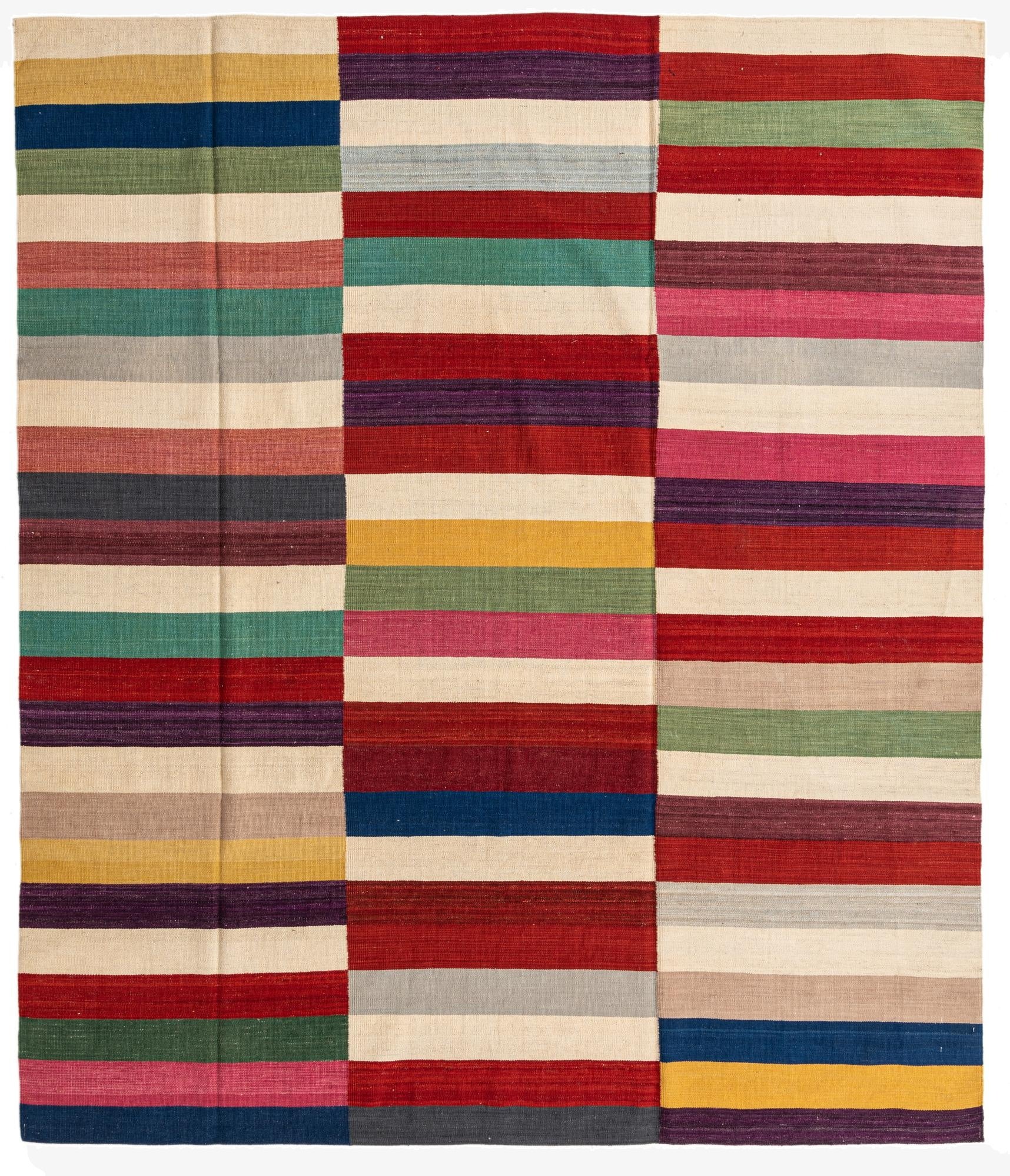 8' 2 x 9' 9  Hand Woven Kilim Modern Wool Rug