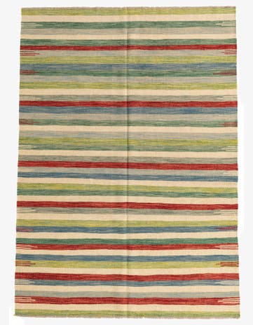 5' 9 x 8' 1 Hand Woven Kilim Modern Wool Rug