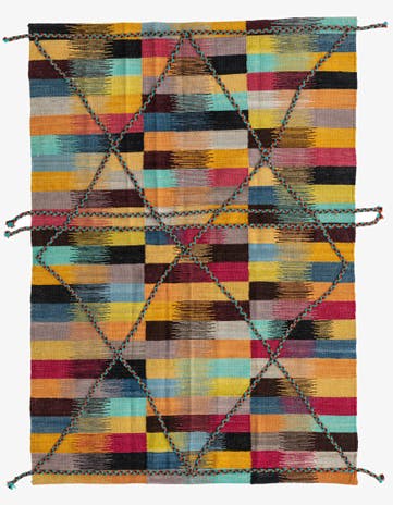 4' 2 x 6' Hand Woven Kilim Modern Wool Rug