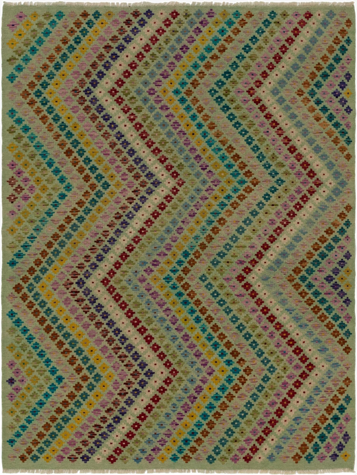5' 10 x 7' 8  Hand Woven Kilim Modern Wool Rug