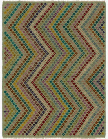 5' 10 x 7' 8 Hand Woven Kilim Modern Wool Rug
