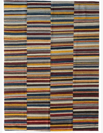 4' 9 x 6' 5 Hand Woven Kilim Modern Wool Rug