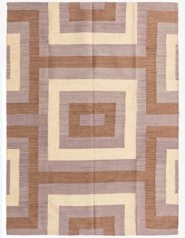 4' 3 x 5' 10 Hand Woven Kilim Modern Wool Rug