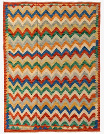 5' 9 x 8' Hand Woven Kilim Modern Wool Rug