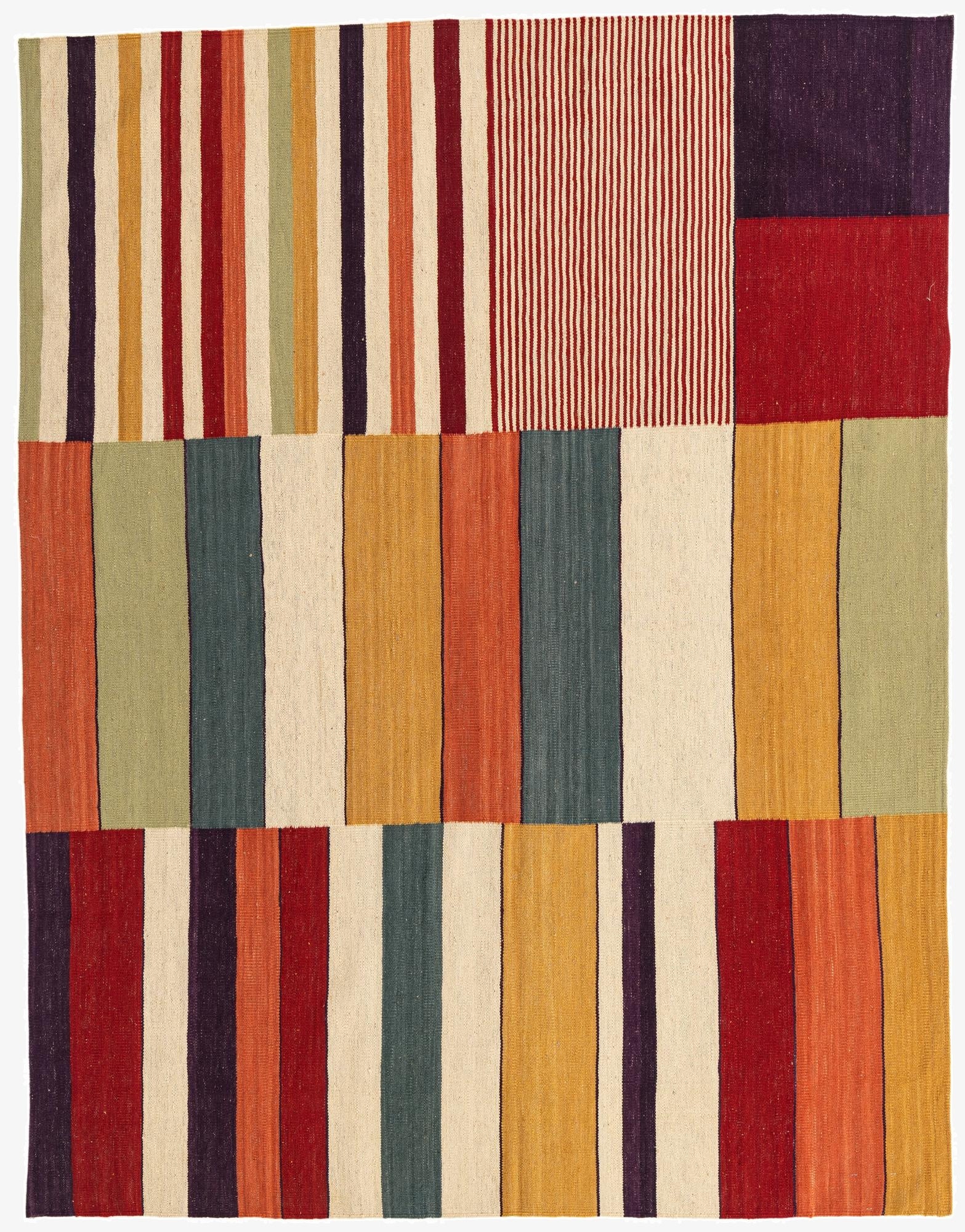 6' x 7' 9  Hand Woven Kilim Modern Wool Rug