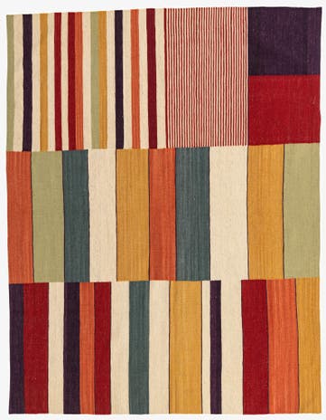 6' x 7' 9 Hand Woven Kilim Modern Wool Rug