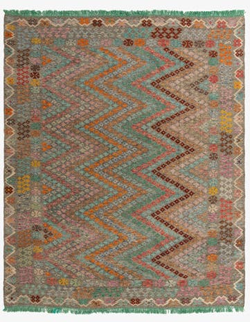9' x 10' 4 Hand Woven Kilim Modern Wool Rug