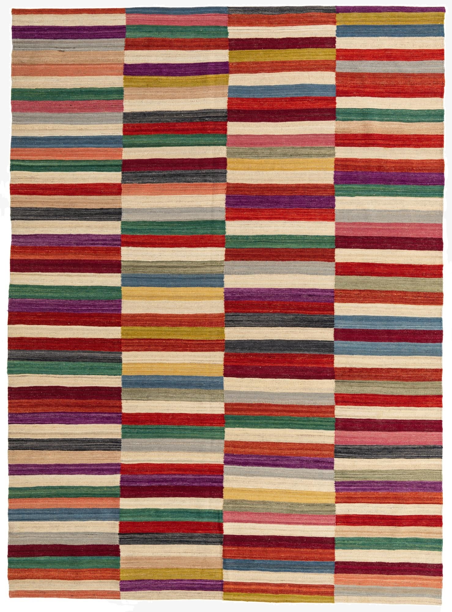 7' x 9' 6  Hand Woven Kilim Modern Wool Rug