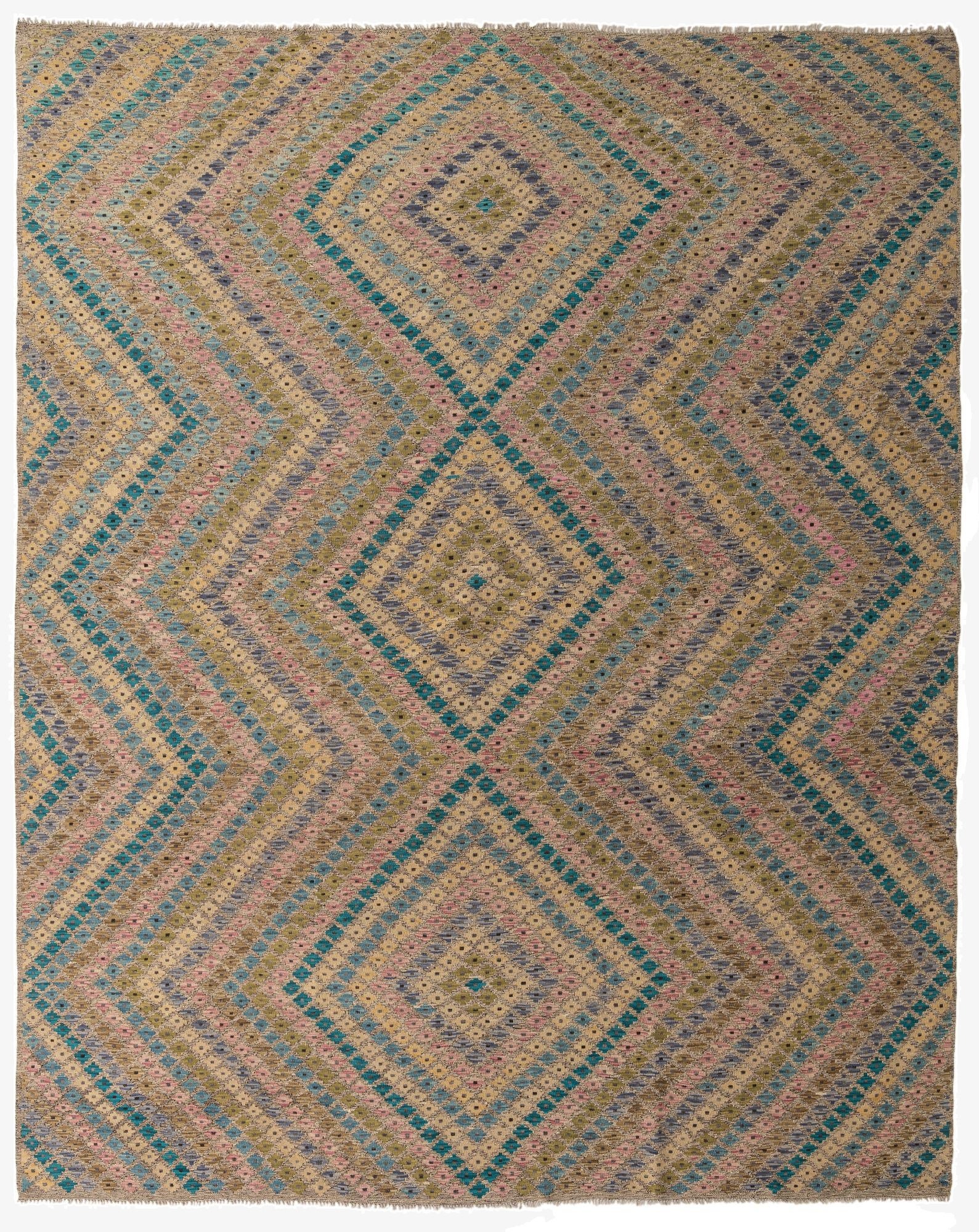 10' 4 x 13'  Hand Woven Kilim Modern Wool Rug