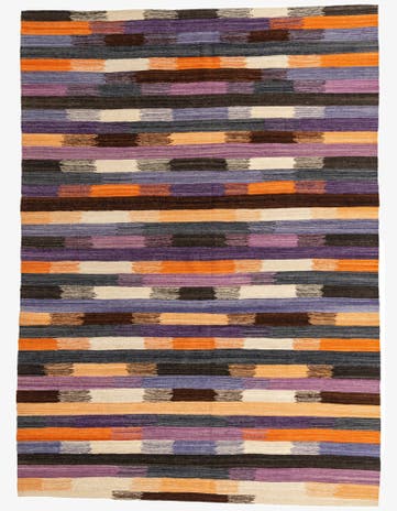 6' 10 x 9' 4 Hand Woven Kilim Modern Wool Rug