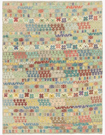 8' 9 x 12' Hand Woven Kilim Modern Wool Rug