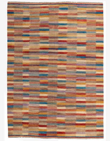 6' 9 x 9' 7 Hand Woven Kilim Modern Wool Rug
