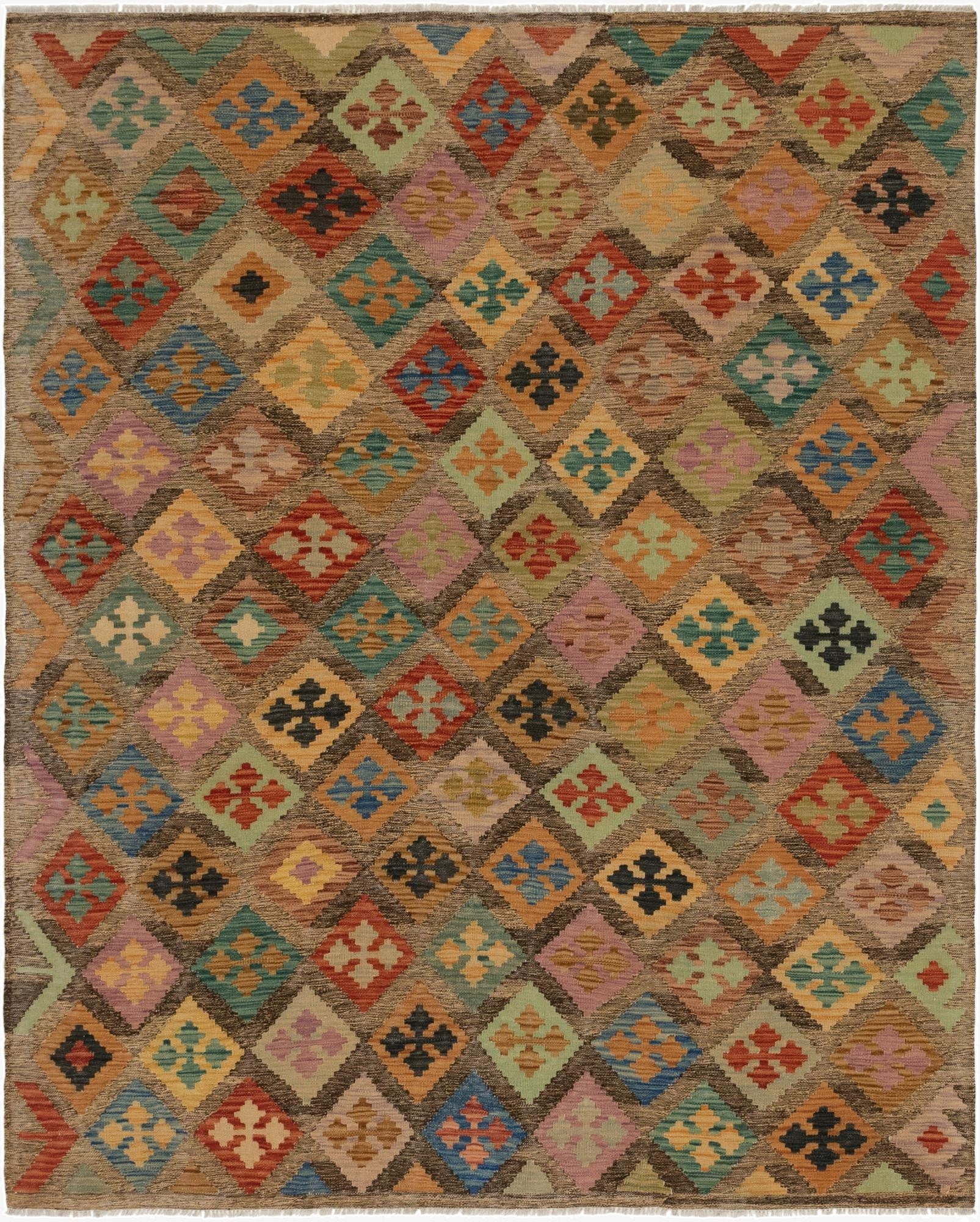 6' 6 x 8' 2  Hand Woven Kilim Modern Wool Rug