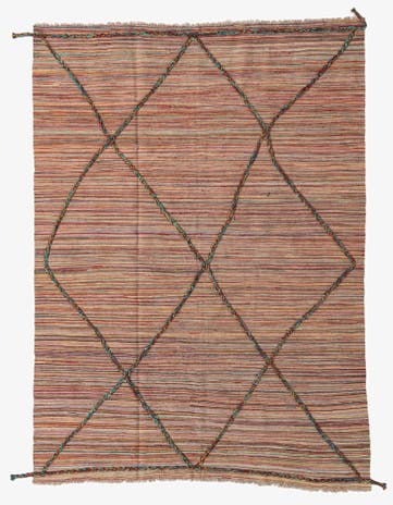 5' 4 x 7' 4 Hand Woven Kilim Modern Wool Rug