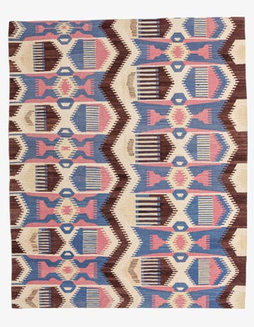 5' 4 x 6' 6 Hand Woven Kilim Modern Wool Rug
