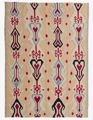 7' x 9' 5 Hand Woven Kilim Modern Wool Rug