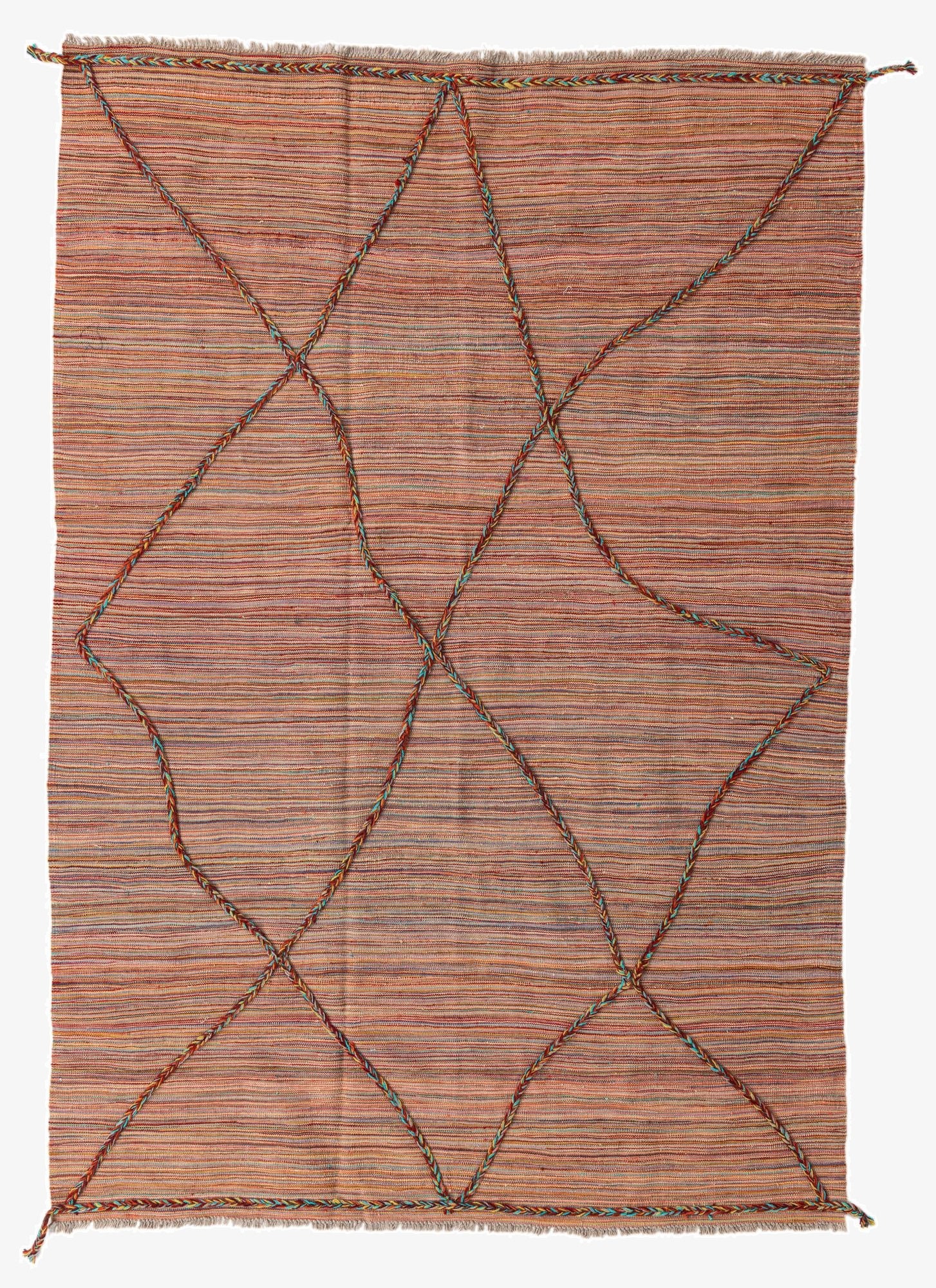 5' 10 x 8' 5  Hand Woven Kilim Modern Wool Rug