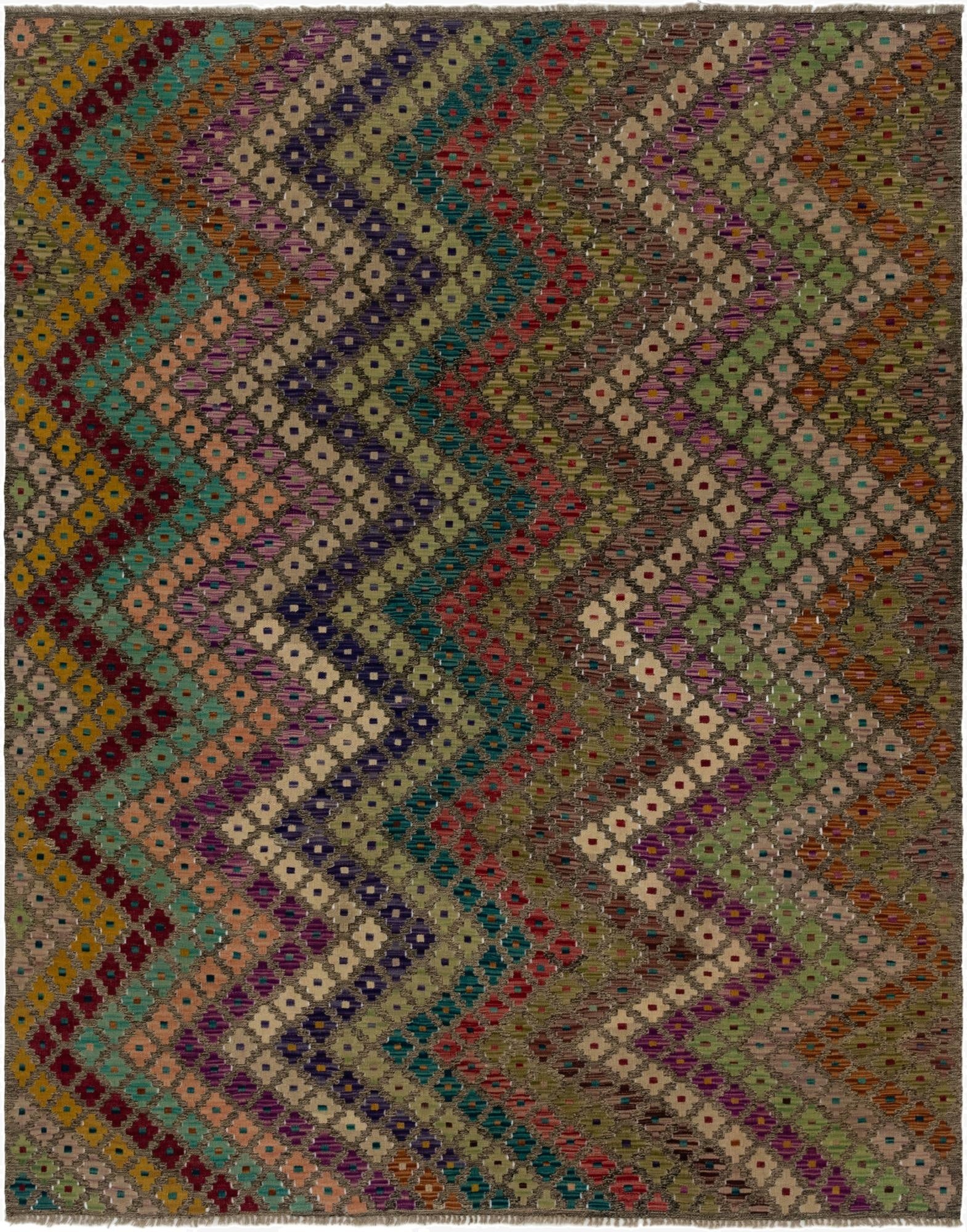 6' 3 x 8'  Hand Woven Kilim Modern Wool Rug