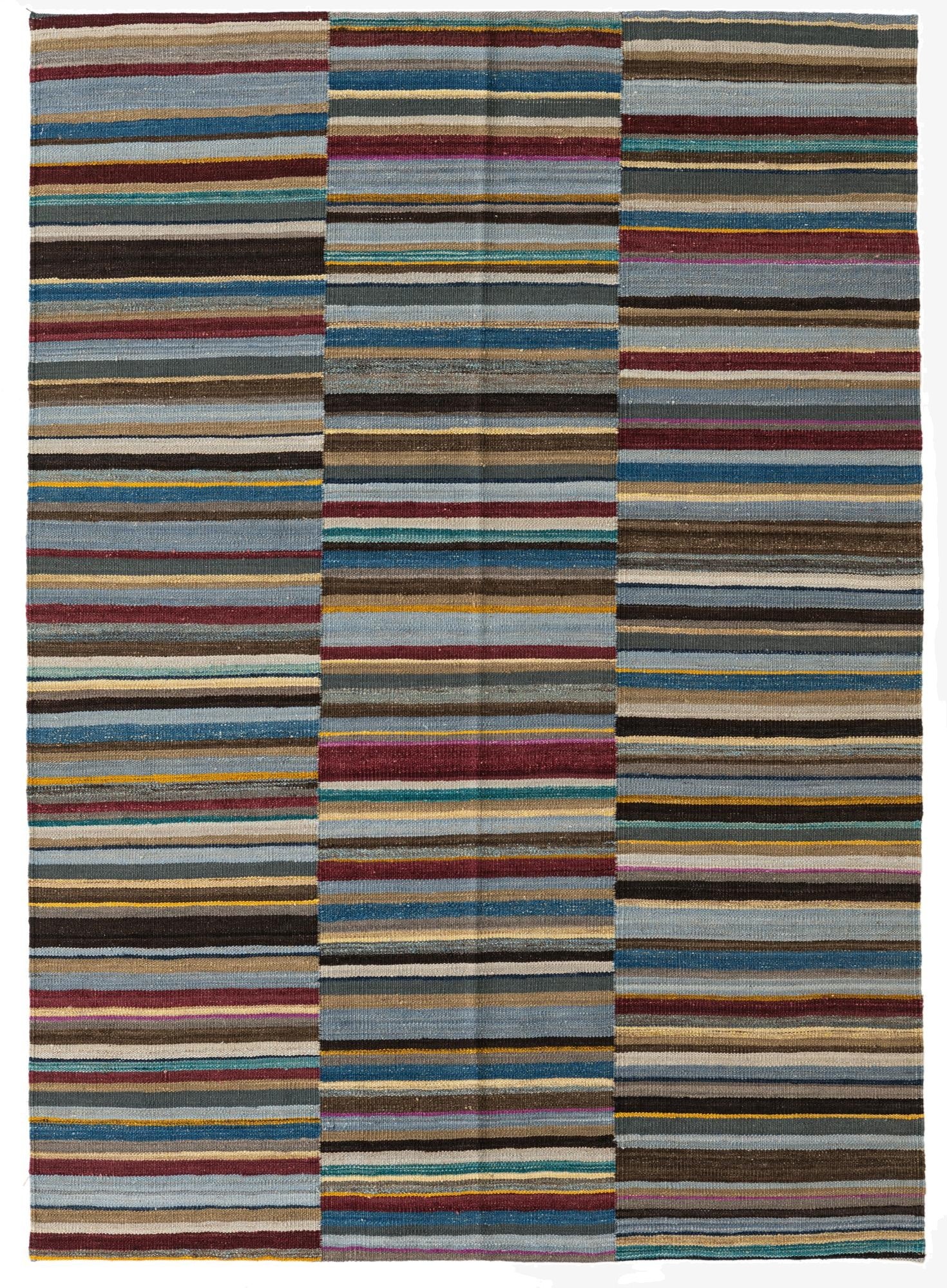 4' 8 x 6' 5  Hand Woven Kilim Modern Wool Rug