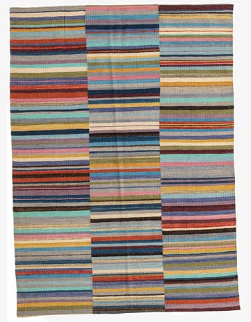4' 7 x 6' 4 Hand Woven Kilim Modern Wool Rug