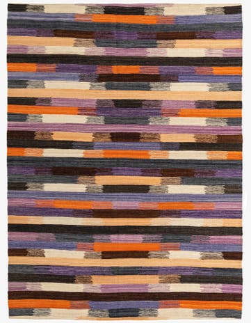 7' x 9' 3 Hand Woven Kilim Modern Wool Rug