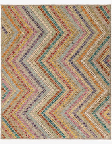 6' x 7' 5 Hand Woven Kilim Modern Wool Rug