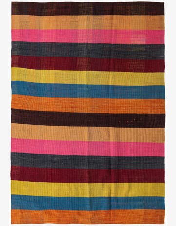 5' 8 x 8' 1 Hand Woven Kilim Modern Wool Rug