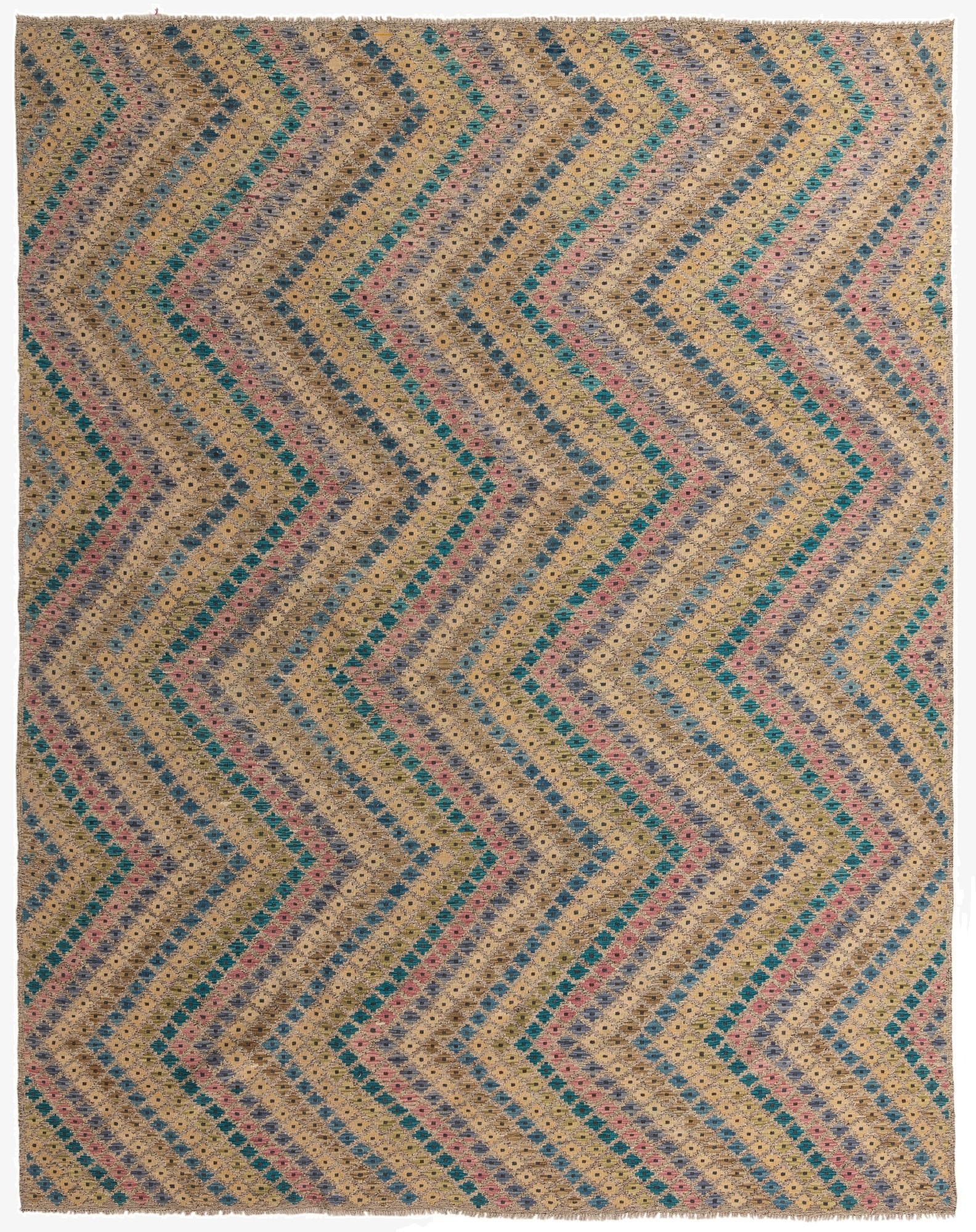 10' 3 x 12' 11  Hand Woven Kilim Modern Wool Rug