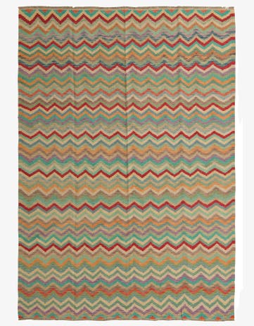 6' 7 x 9' 5 Hand Woven Kilim Modern Wool Rug
