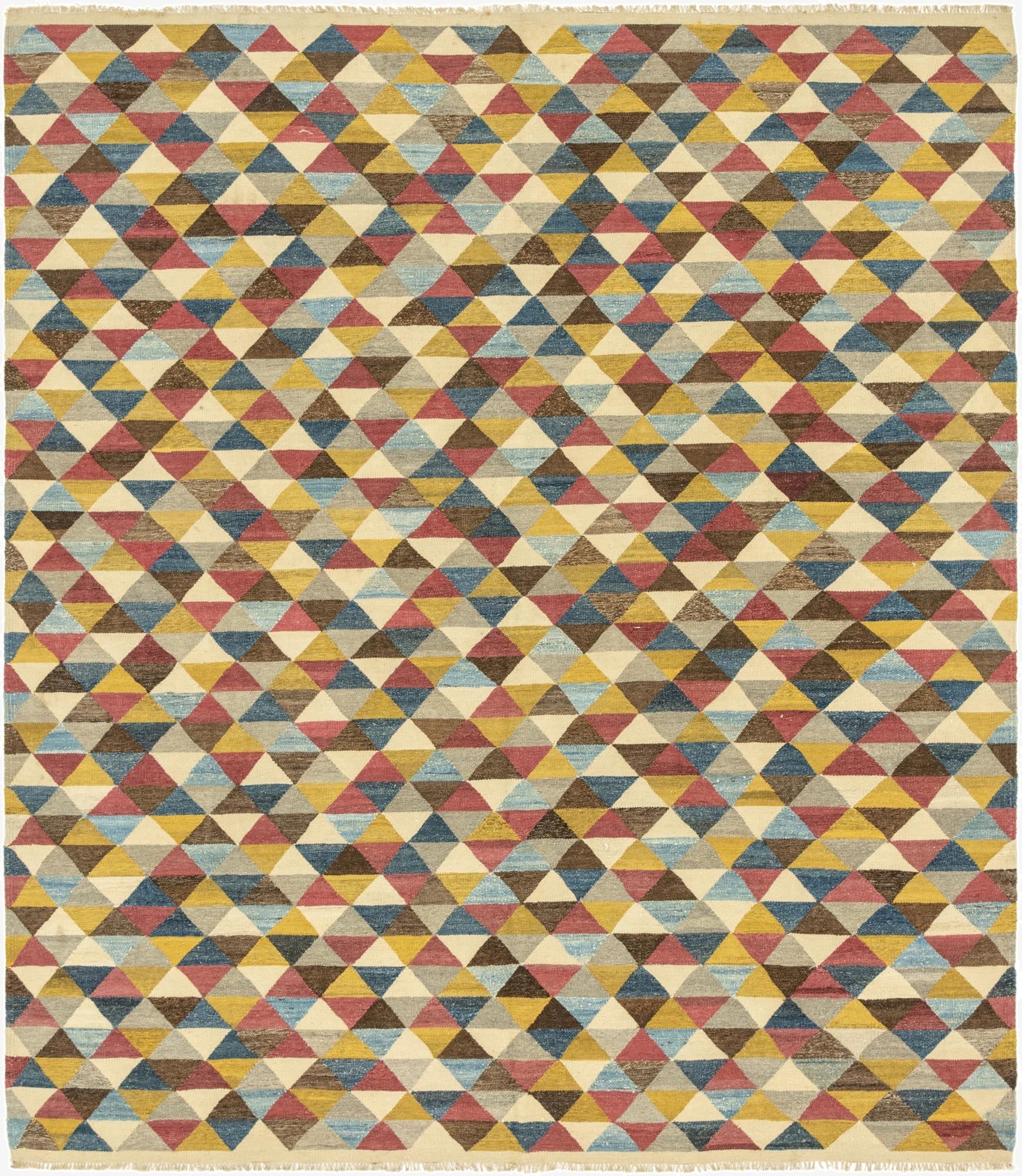 8' 5 x 9' 8  Hand Woven Kilim Modern Wool Rug
