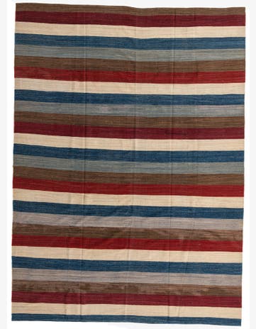 9' 8 x 13' 1 Hand Woven Kilim Modern Wool Rug