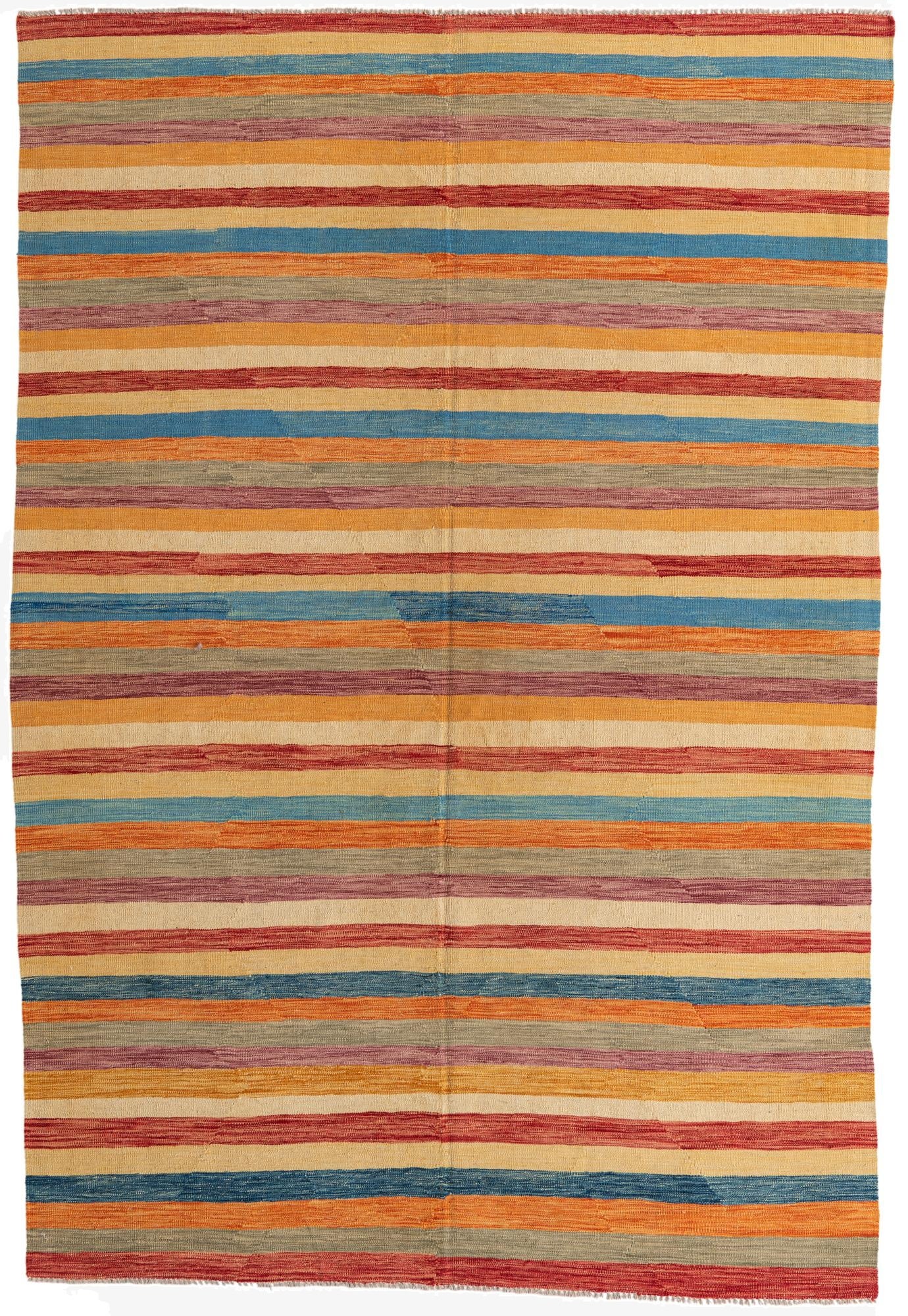 6' 8 x 9' 7  Hand Woven Kilim Modern Wool Rug