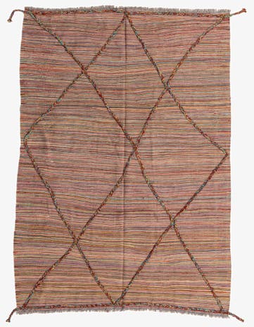 5' 7 x 7' 8 Hand Woven Kilim Modern Wool Rug