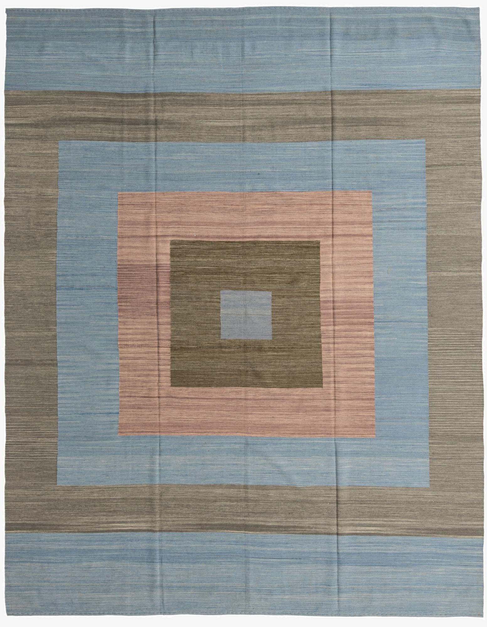10' 1 x 12' 9  Hand Woven Kilim Modern Wool Rug