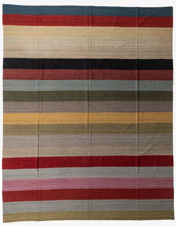 12' 9 x 16' Hand Woven Kilim Modern Wool Rug