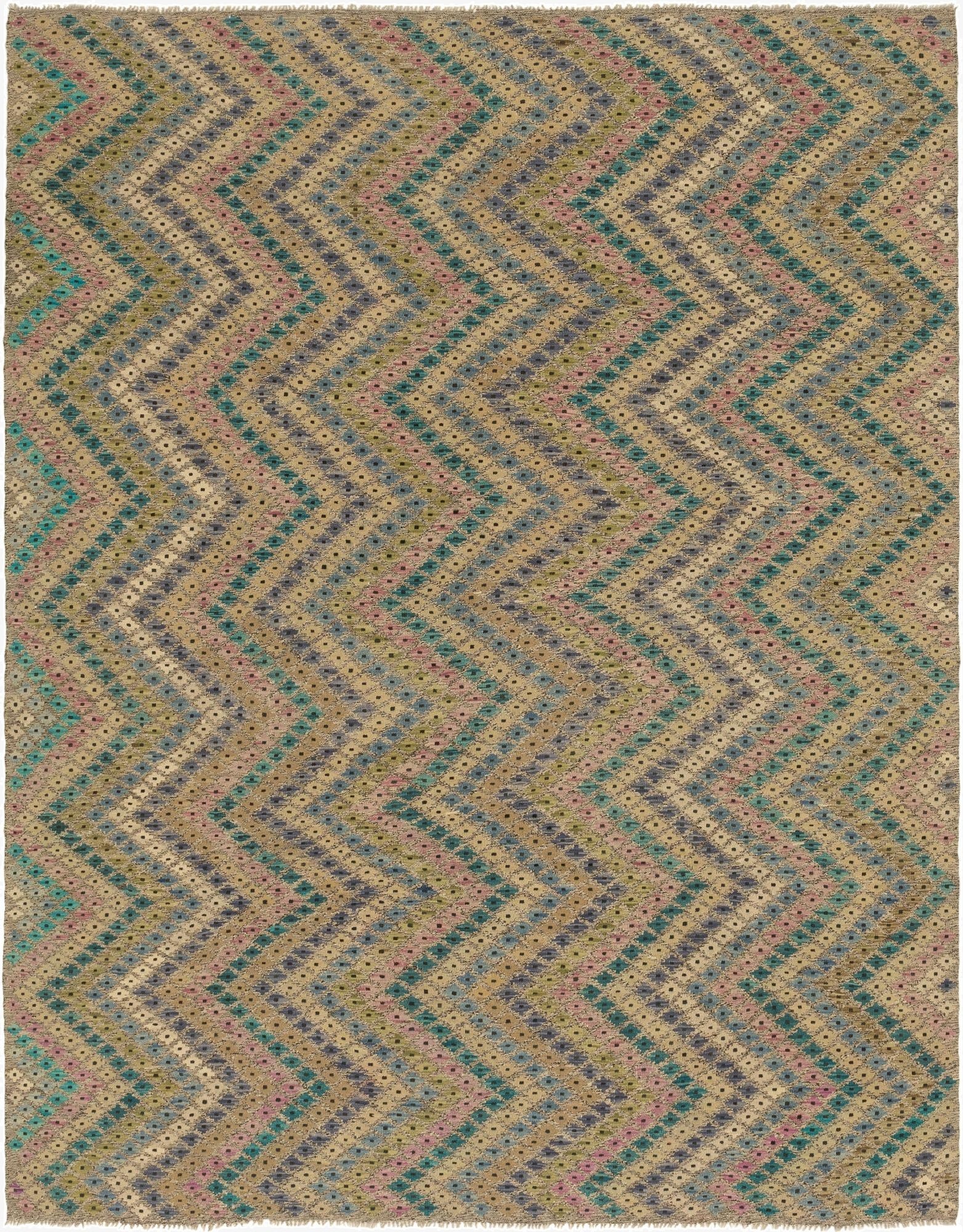 9' x 11' 6  Hand Woven Kilim Modern Wool Rug