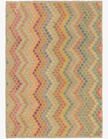 7' x 9' 10 Hand Woven Kilim Modern Wool Rug