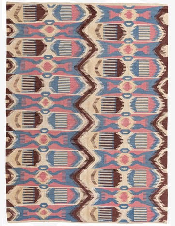 6' x 8' 2 Hand Woven Kilim Modern Wool Rug