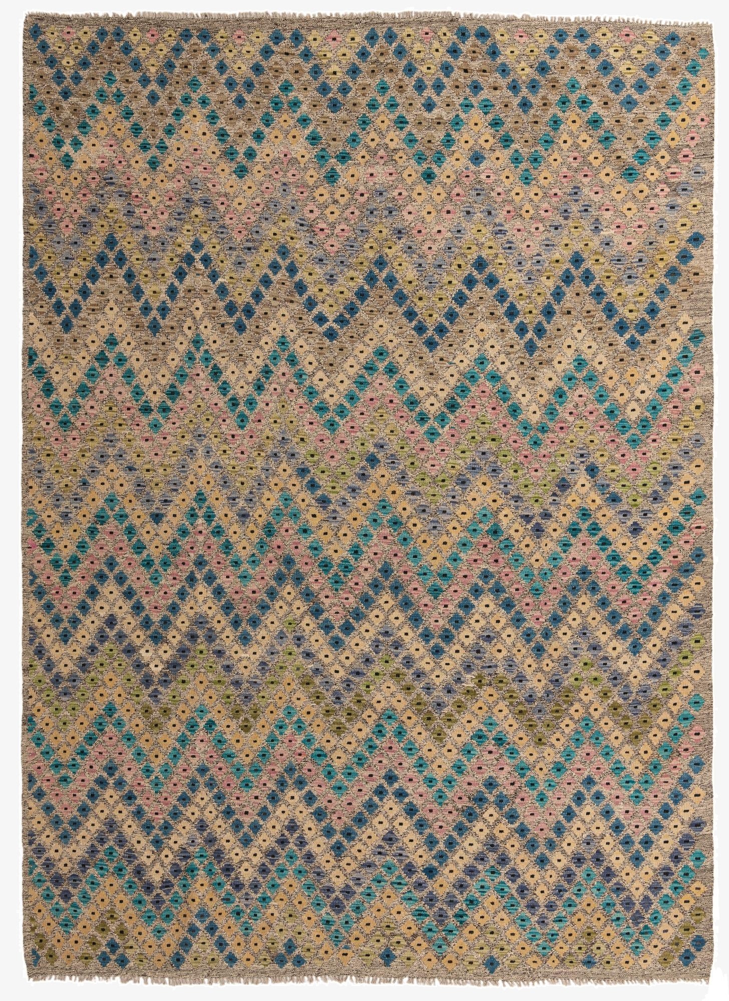 8' 5 x 11' 5  Hand Woven Kilim Modern Wool Rug