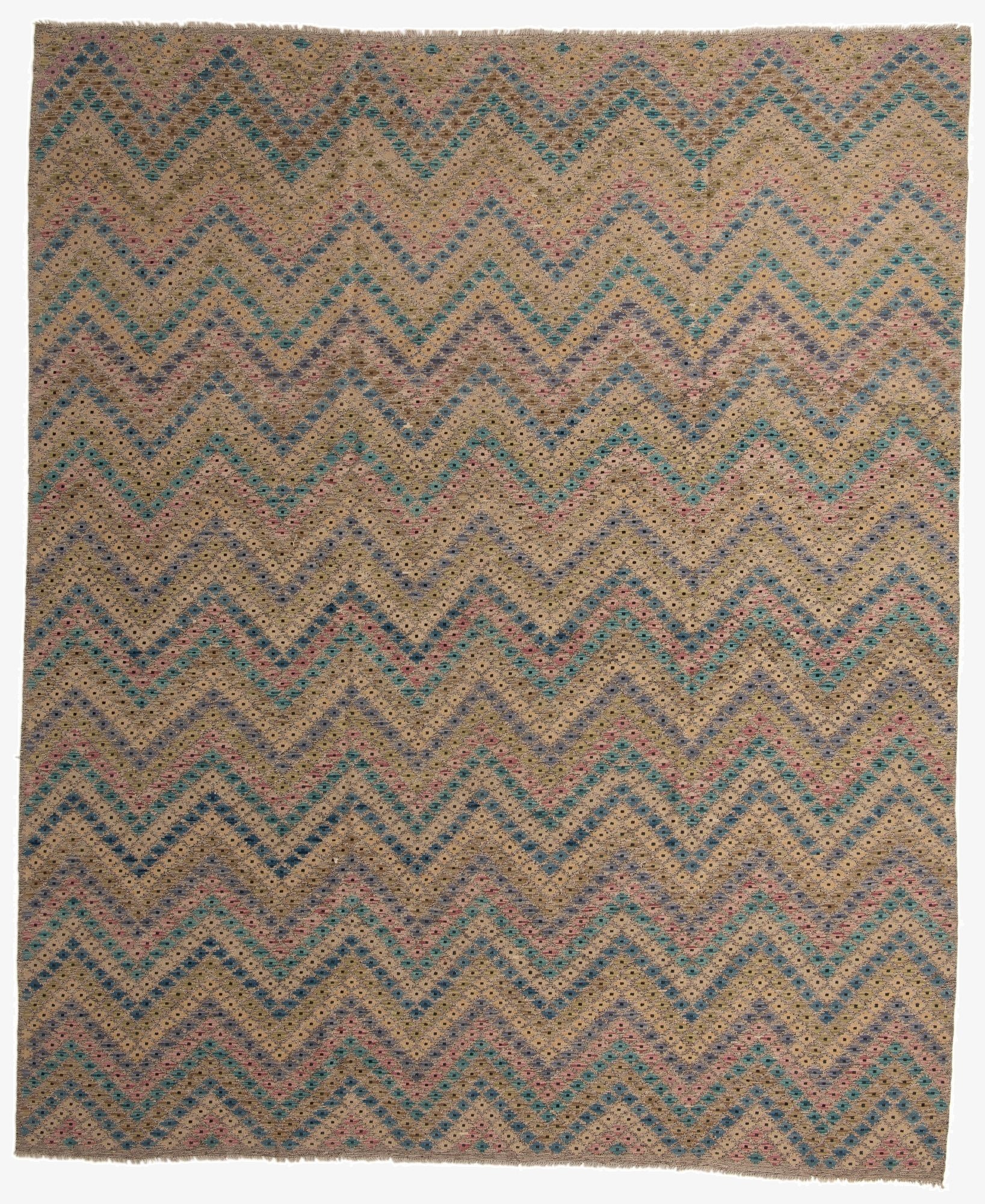 10' 8 x 12' 10  Hand Woven Kilim Modern Wool Rug