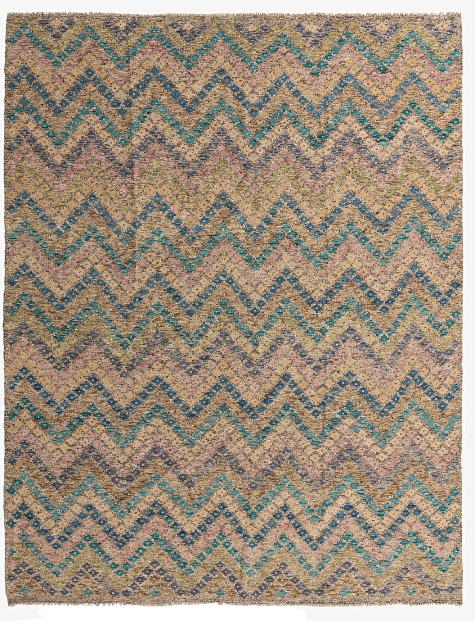 8' 9 x 11' 1  Hand Woven Kilim Modern Wool Rug