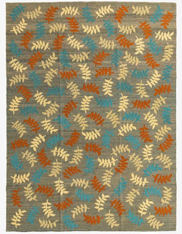 7' 2 x 9' 9 Hand Woven Kilim Modern Rug