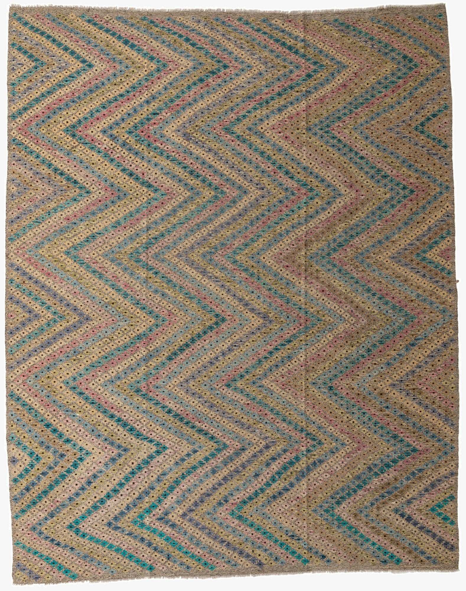10' 7 x 13' 2  Hand Woven Kilim Modern Wool Rug