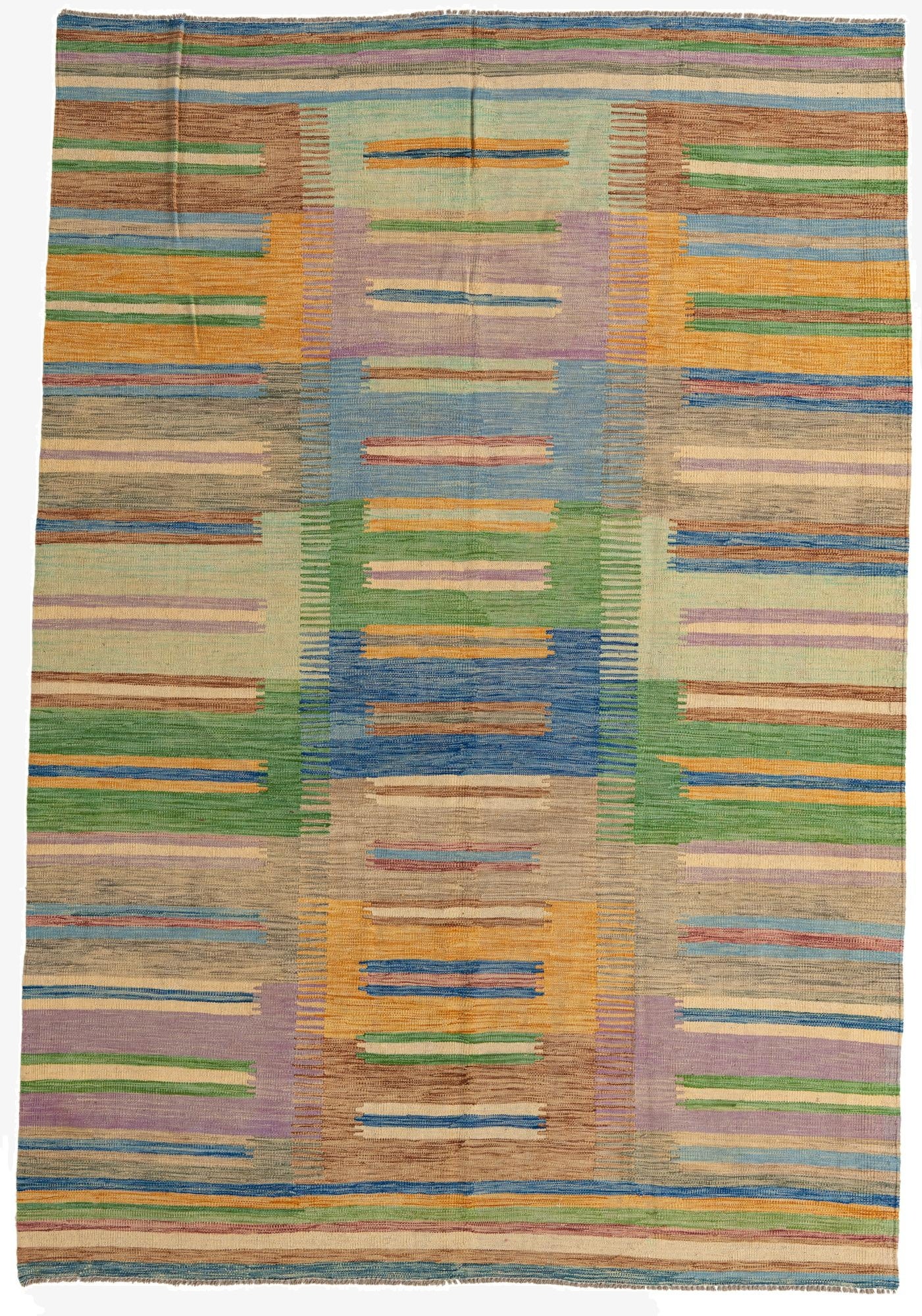 6' 10 x 9' 10  Hand Woven Kilim Modern Wool Rug
