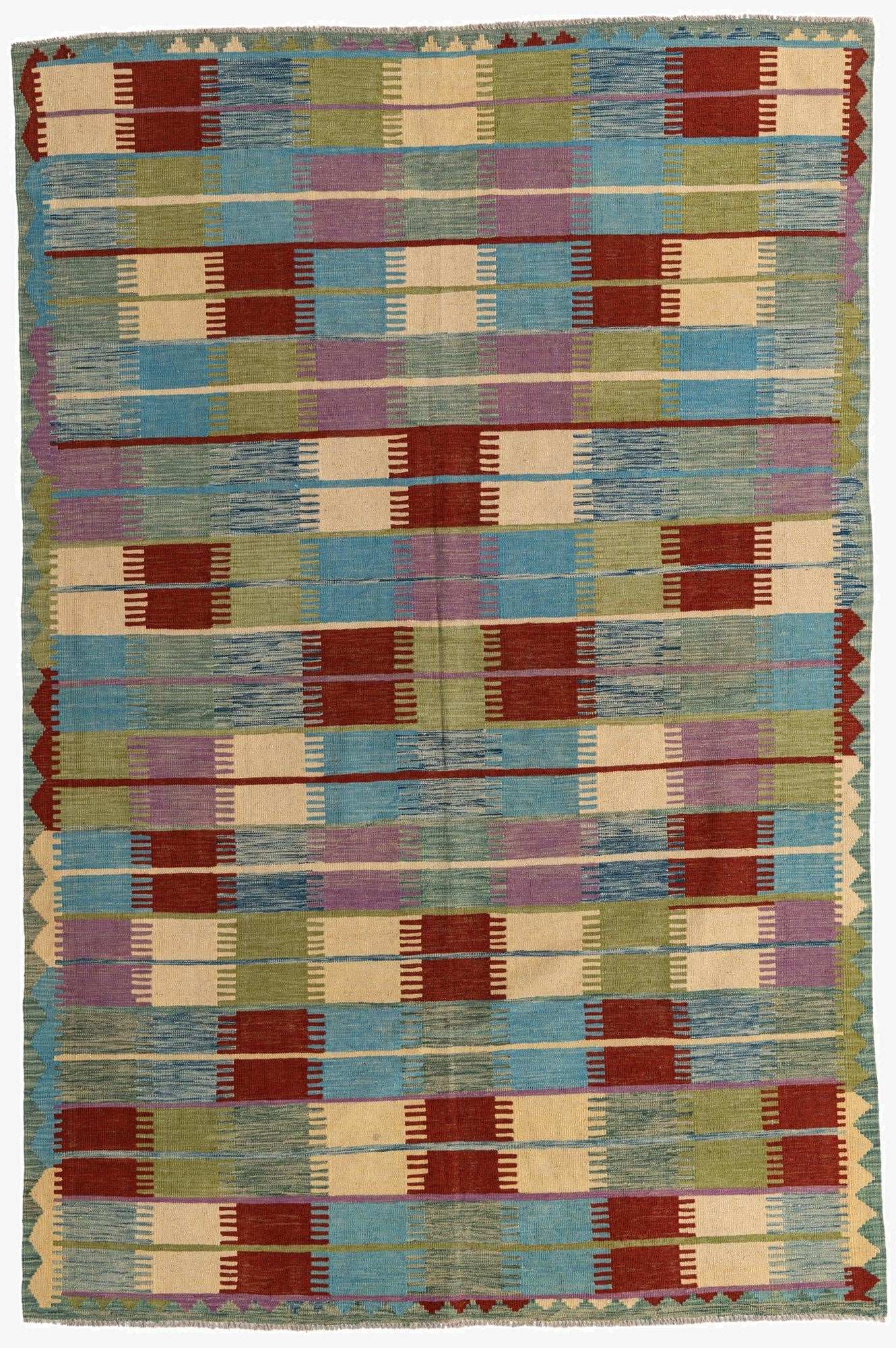 Primary image 6' 6 x 9' 9  Hand Woven Kilim Modern Wool Rug