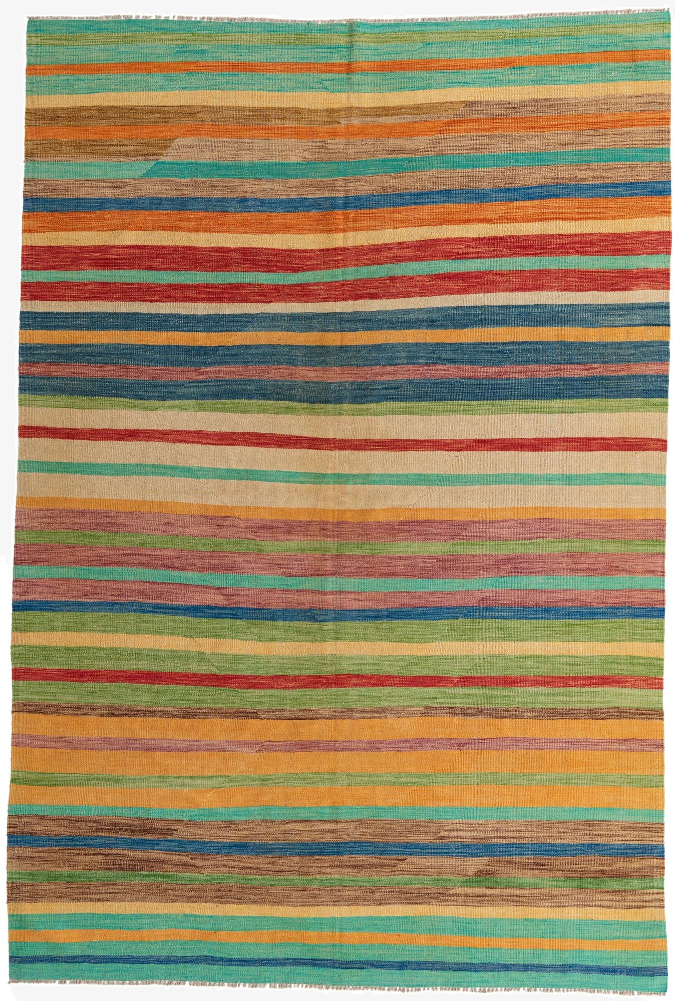 6' 9 x 10'  Hand Woven Kilim Modern Wool Rug
