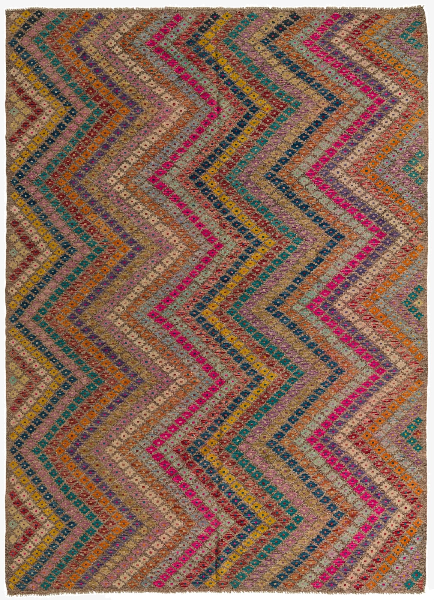 8' x 11' 2  Hand Woven Kilim Modern Wool Rug